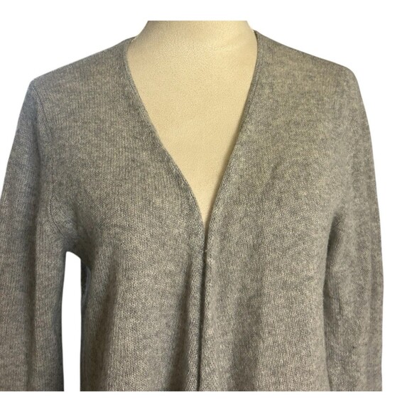 Chelsea & Theodore 100% Cashmere Womens L Gray Open Cardigan Knit Sweater - Picture 6 of 9